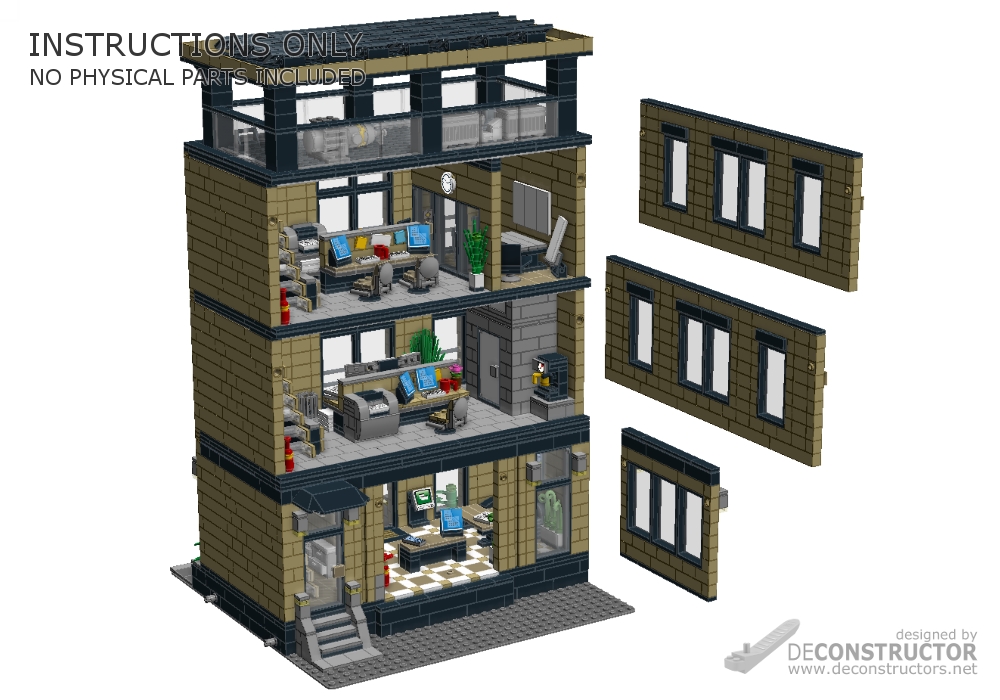 mister temperamentet lyse forkorte LEGO MOC Corporate Headquarters (Modular building) by deConstructor |  Rebrickable - Build with LEGO